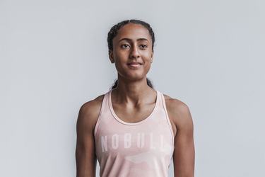 Nobull Racerback Women's Tank Tops Rose Camo | Australia (CB4032)